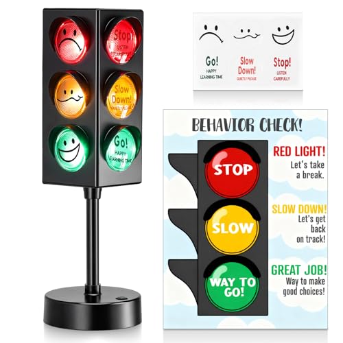 11 Inch Traffic Light Classroom Decor Teacher Must Haves Kindergarten Educational Lamp Red Green Stoplight Game for Students USB Powered Traffic Light Desk Lamp for Class Bedroom Party Decoration