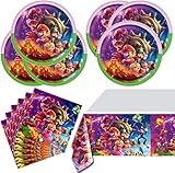 41PCS Birthday Party Supplies for mari 20 Plates, 20 Napkins and 1 tablecloths, Super brother Party Decorations