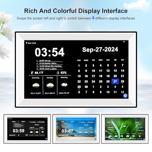 Jazeyeah Calendário de ano novo de 2025, tela sensível ao toque WiFi de 15,6 polegadas, calendário d