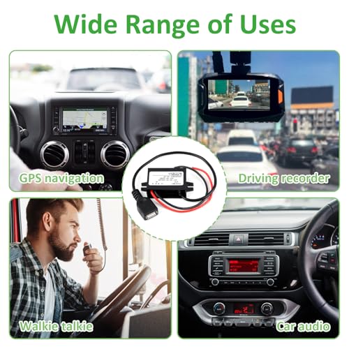 Spannungswandler 5V USB Auf 12V, Wasserdichter 12V Bis 5V 3A Konverter, DC-DC 8-32V Spannungswandler, Spannungswandler 12V 5V Strom-Adapter Netzteil, USB Abwärtsmodul Transformator für Motorrad