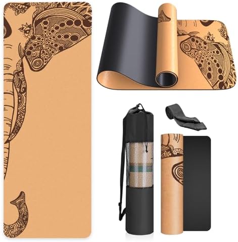 Tapis De Yoga en Liège Naturel 100% Tapis d'exercice Ecologique H...