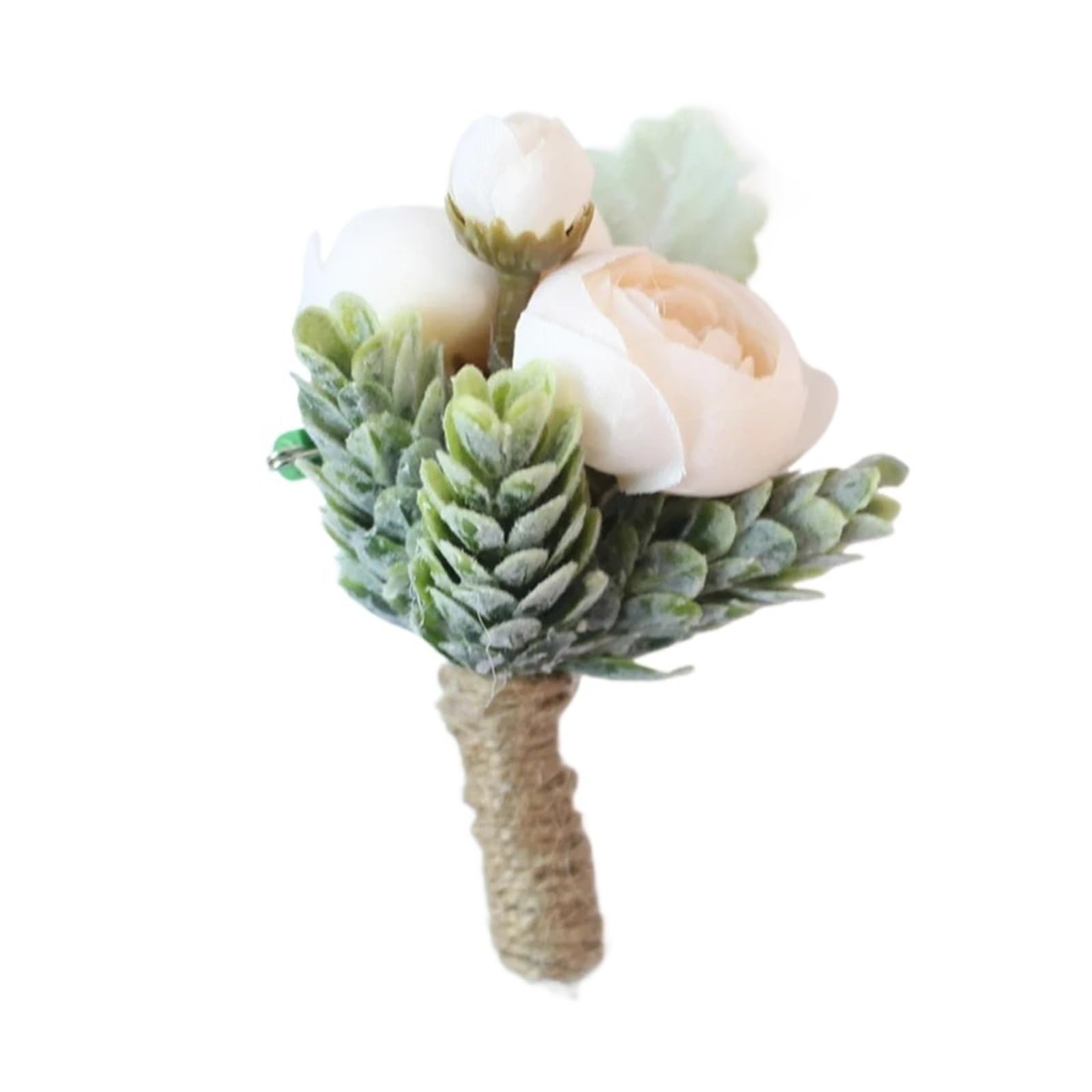MQFBNNP Wedding boutonniere Meldel Rose Bud Wrist Corsage Hand Flower Man Boutonniere(Corsage-F)