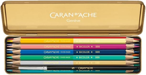 Caran d'Ache CC0999.022 Colour Treasure Prismalo Bicolour Pencils (Limited Edition) / Water-Soluble Pencils Set of 12