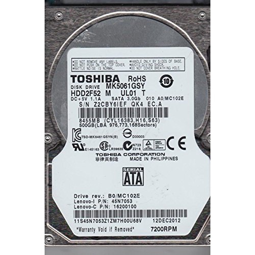 Preisvergleich Produktbild TOSHIBA 500GB SATA 2,5" MK5061GSYN
