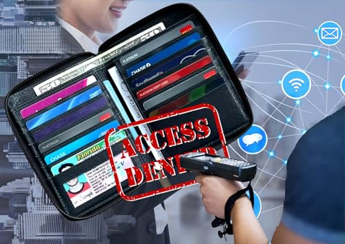 RFID Men's Leather Big Hipster European style Zip Around(Zipper) Bifold Wallet (Black)3