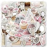 100 PCS White Aesthetic Stickers,Cute Aesthetic Art Coquette Stickers,Vinyl Waterproof Decal,Perfect for Kids,Teens,Water Bottle Suitcase Phone Skateboard Guitar Water Cup Bike Laptop Scrapbook