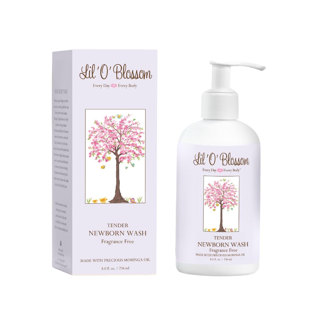 Lil 'O' Blossom Tender Newborn Wash - Superbly Gentle Head to Toe Cleanser for Newborns and Babies