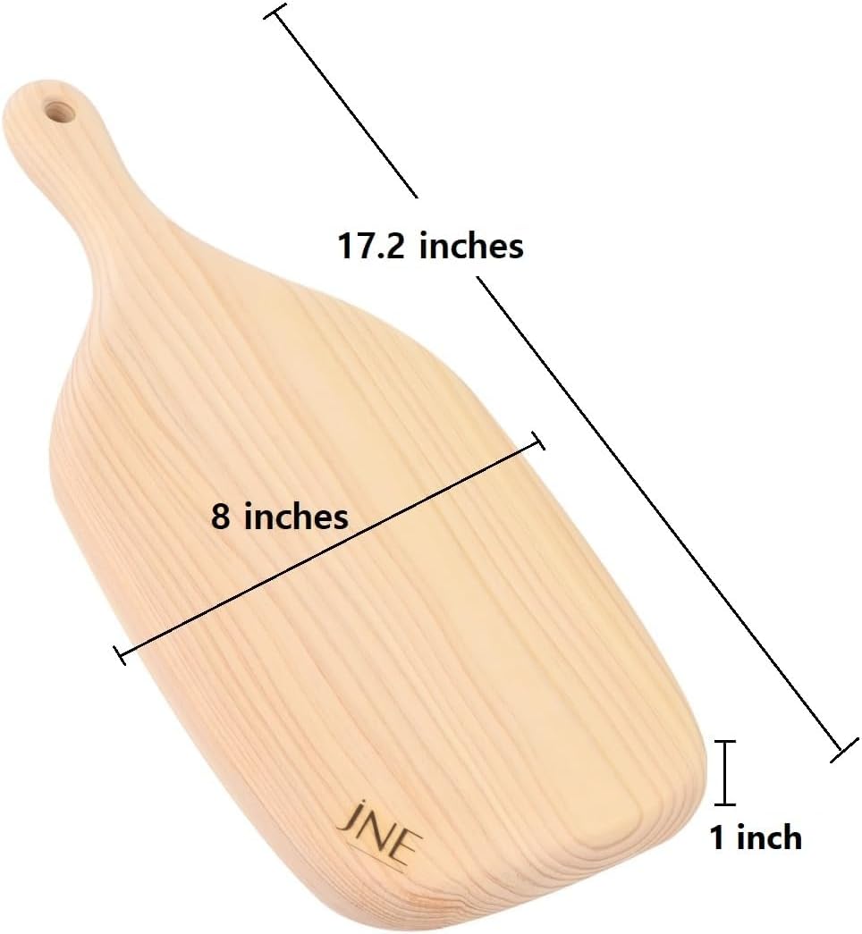 Hinoki Cypress Reversible Wood Cutting Board, 17.2" x 8" x1", Chopping Board, Bread and Cheese Board, Serving Board, Solid Single Piece, No Joint, No Glue