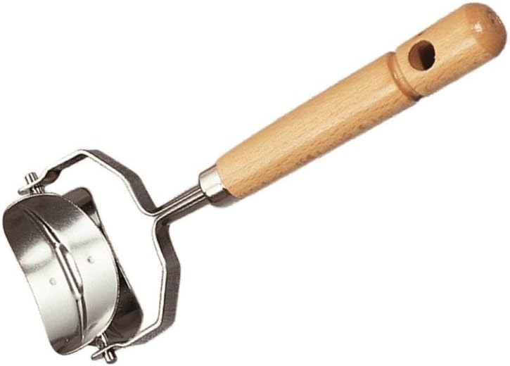 Tredoni 2.4" Tortellini Square Ravioli Pasta/Dough Stamp Cutter Roller - 6cm Smooth Edge (Square - Plain)