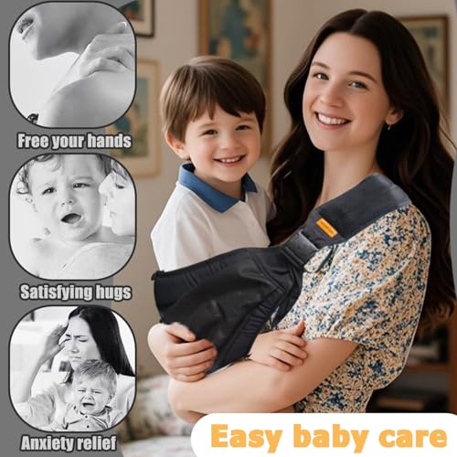 Babytragetasche, verstellbar, tragbar, Tragetuch für Babys 0-36 Monate, Kleinkinder bis 20 kg (schwarz)