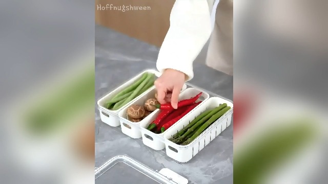 Amazon｜キャンプ生鮮ランチボックス 4分割 食品収納容器｜持ち手付き