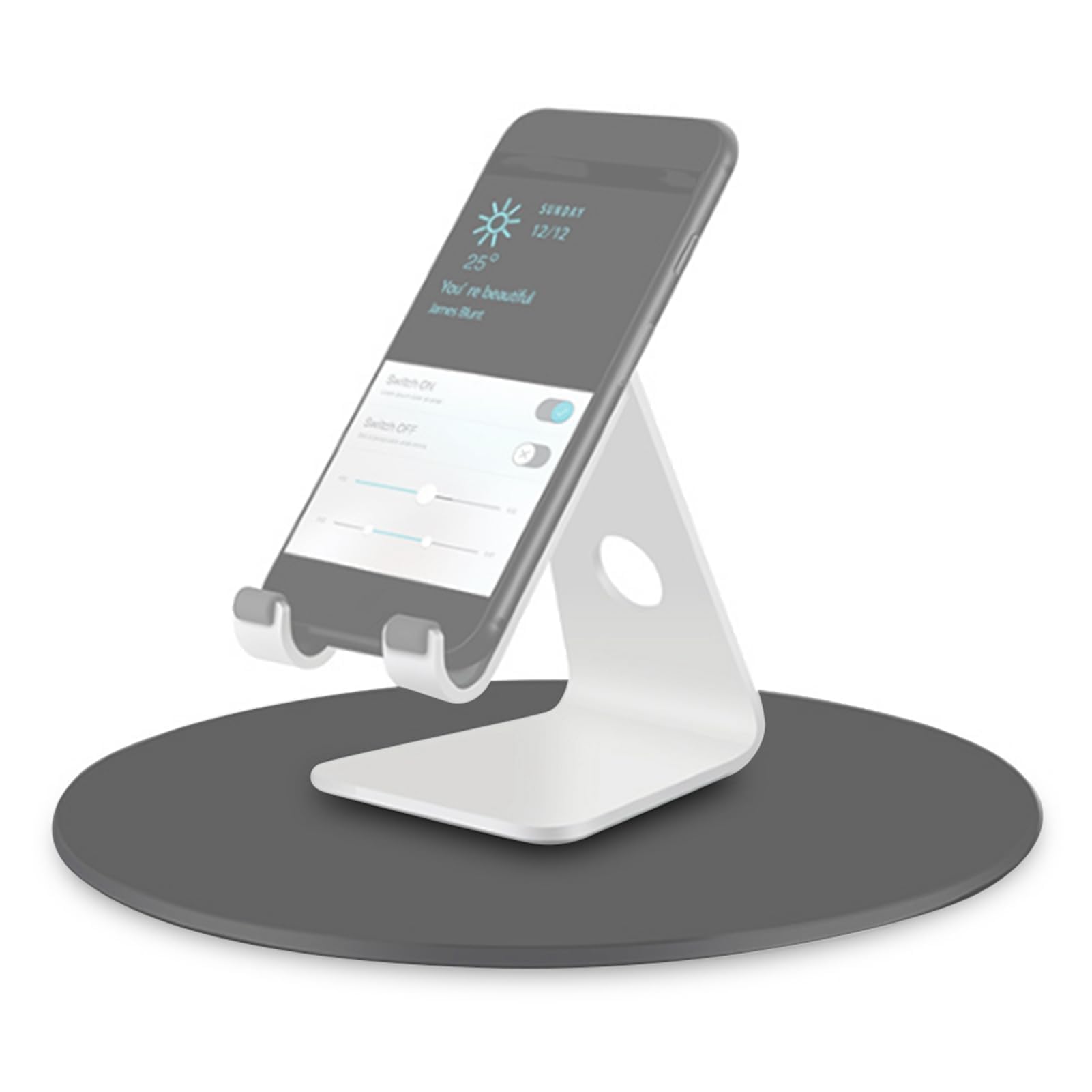 Garosa Support Rotatif pour Moniteur, Support Pivotant 360°, Alliage Aluminium Gris Mat for Bureau
