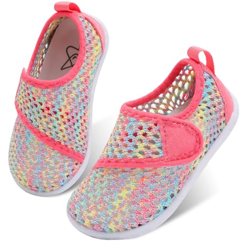 Image of LeIsfIt Toddler Water Shoes Boys Girls Barefoot Aqua Socks Kids Breathable Quick-Dry Swim Shoes for Beach Pool Surf