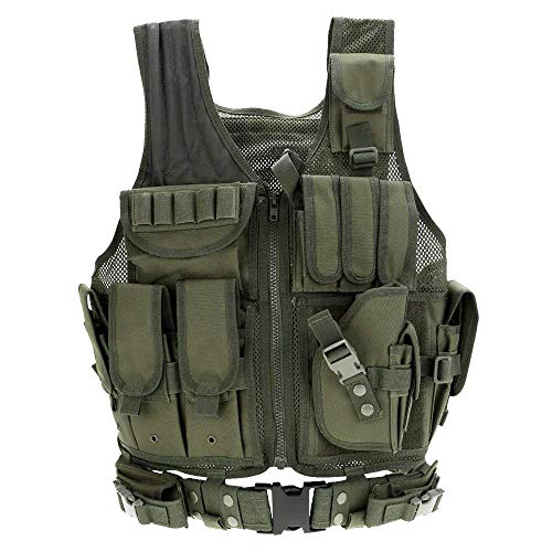 LEJUNJIE Chaleco Táctico Militar al Aire Libre Tactical del Ejército de Poliéster Juego de Guerra Airsoft Caza Vest de Excursión Que Acampa