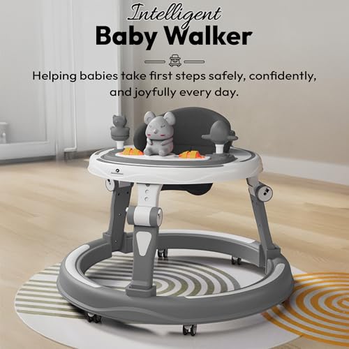 Image of StarAndDaisy Baby Walkers for 6-24 Month Baby Boy Girl /360Walker for Kids with 7 Level Height Adjustment /Walker for Baby with Switchable Food & Musical Toy Tray, Multicolor