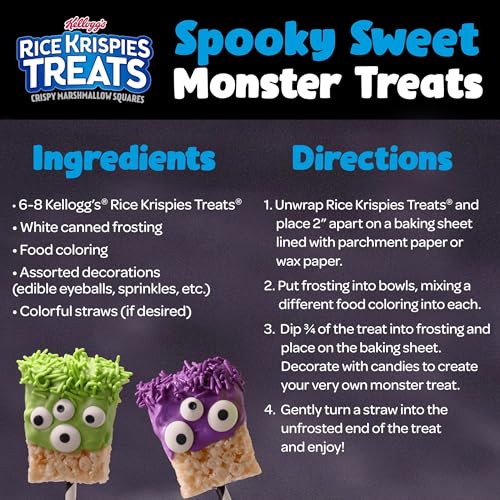 Image of Rice Krispies Treats Crispy Marshmallow Squares, Kids Snacks, Snack Bars, Original, 31.2oz Box (40 Bars) (Pack of 3)
