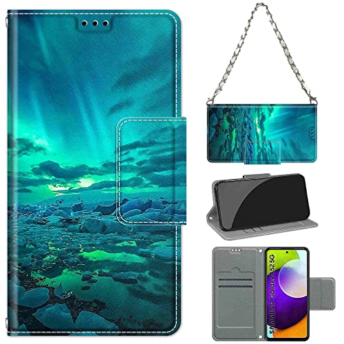 Betunistoy Coque pour Samsung Galaxy A52, pour Samsung A52s,Etui Protection Housse Premium en Cuir PU,Pochette Fermeture Magnétique,Flip Case Compatible avec (Samsung A52 4G / 5G), Chaîne Lanyard