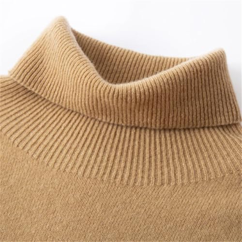 Men Classic Seamless Wool Turtleneck Pullover Basic Flip Up Neck Long Sleeve Soft Warm Business Sweater4