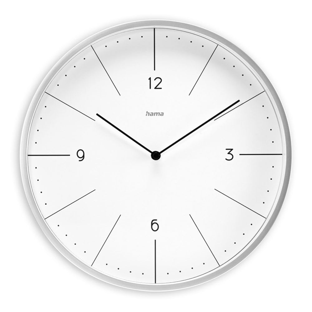Hama Sardinia Wall Clock, Silent, Analog, Ø 30 cm, Grey