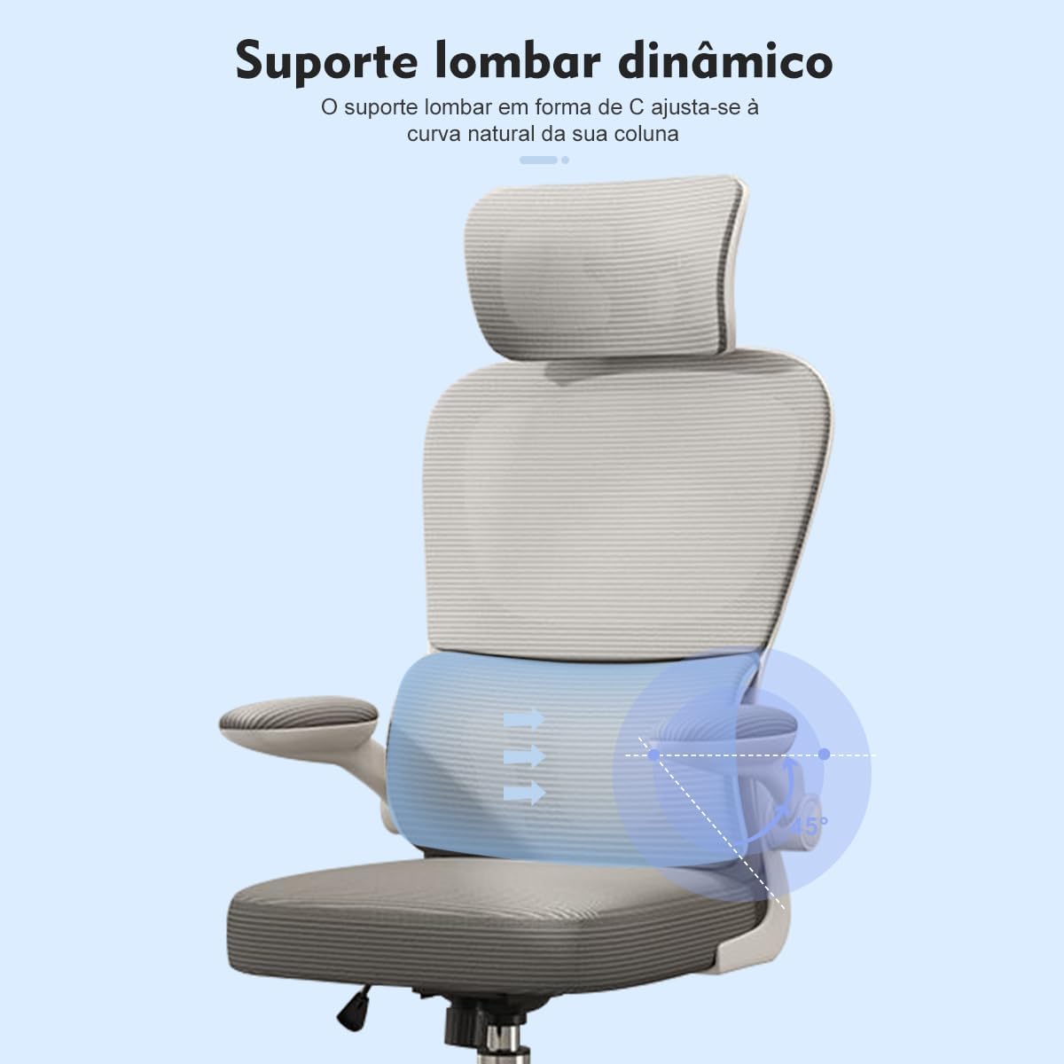 Cadeira De Escritório, Design Ergonômico Com Suporte Lombar 7 51Slh50Kltl. Ac Sl1200