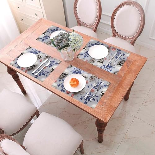 Sets de table antidérapants protège-table PVC blanc lavable par 4 - 4