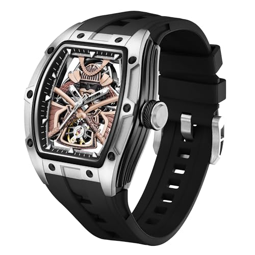 Image of ALIX Men's Automatic Skeleton Self-Winding Water Resistant Chronograph Analog Watch