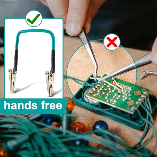 Image of Tandefio 4 Pcs No Hands Wire Holder for Soldering Green Soldering Helping Hands Metal Tool Adjustable Welding Wire Clip Holder for Field Welding Electronics Appliances