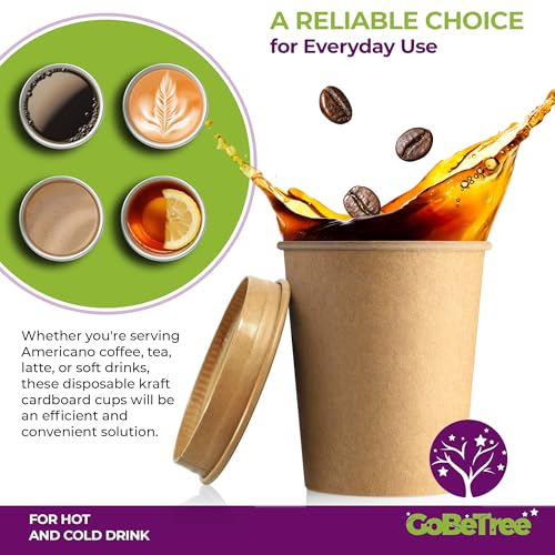 Gobelets carton kraft avec couvercle étanche pour éviter les fuites de café