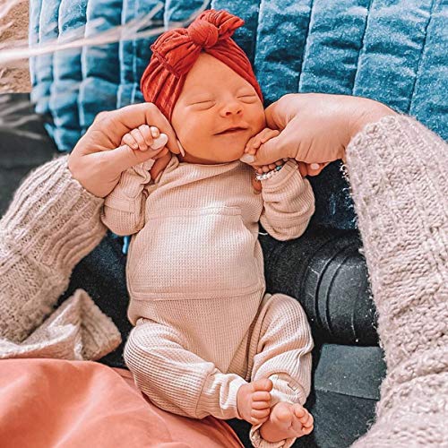 Canshow 6 Pcs Soft Cotton Baby Hats Caps Cute Sweet Cozy Baby Turban Bun Knot Baby Infant Beanies Candy Shape For Toddler Baby Girls #TOP5