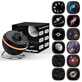 Ainael Proyector Galaxia, Proyector Estrellas Planetario Doméstico Techo Espacial Luz Nocturna con Tira, Meteor and Galaxy Projector & 2 Films Set para Niños Aultos Regalo