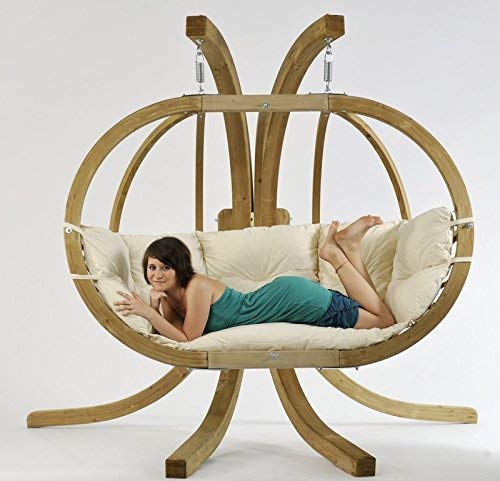 AMAZONAS Mehrpersonen Hängesessel in edlem Design Globo Royal Chair Natura bis 200 kg in Weiß - 3