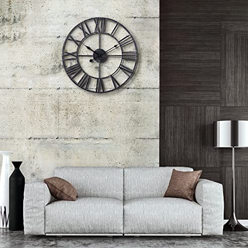 Lafocuse Orologio da Parete Grande Metallo, Nero