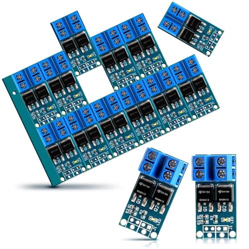 YUEYUAN 12pcs Módulo de Controlador Mosfet, DC 5V-36V 15A MOSFET Switch Drive Module, 12pcs 400W Módulo de Accionamiento del Interruptor de Disparo MOSFET de Alta Potencia Dual