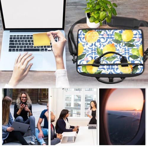 Bolso para portátil con diseño azul y limón 14-15 pulg miniatura 5