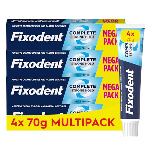 Fixodent Complete Denture Adhesive, Fresh Flavour 70g (Pack of 4)