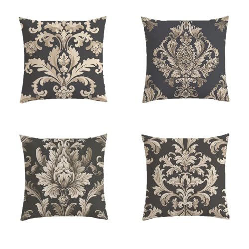 Housse Coussin Exterieur 40x40 Brun Foncé Imperméable Lot de 4 - 2