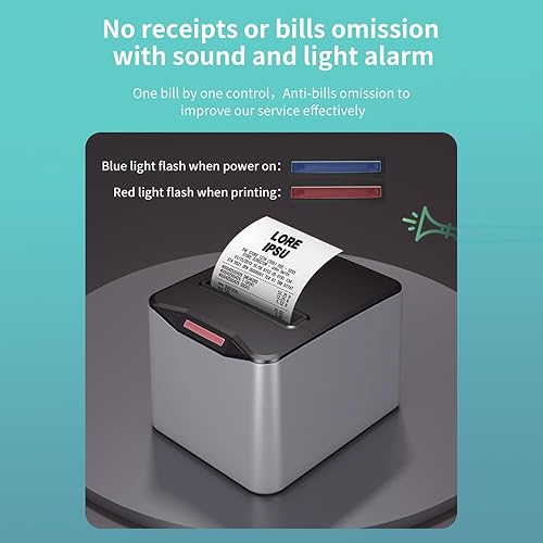 Miniatura 2 de Bisofice Impresora térmica de recibos 3.150 in escritorio impresión térmica directa conexión USB+LAN de alta velocidad con cortador automático