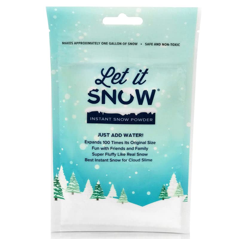 Instant Fake Snow Powder – Made in the USA, Perfect for Kids, Holiday Decorations, Sensory Play, and Slime – 2 Pack, Makes 2 Gallons snow