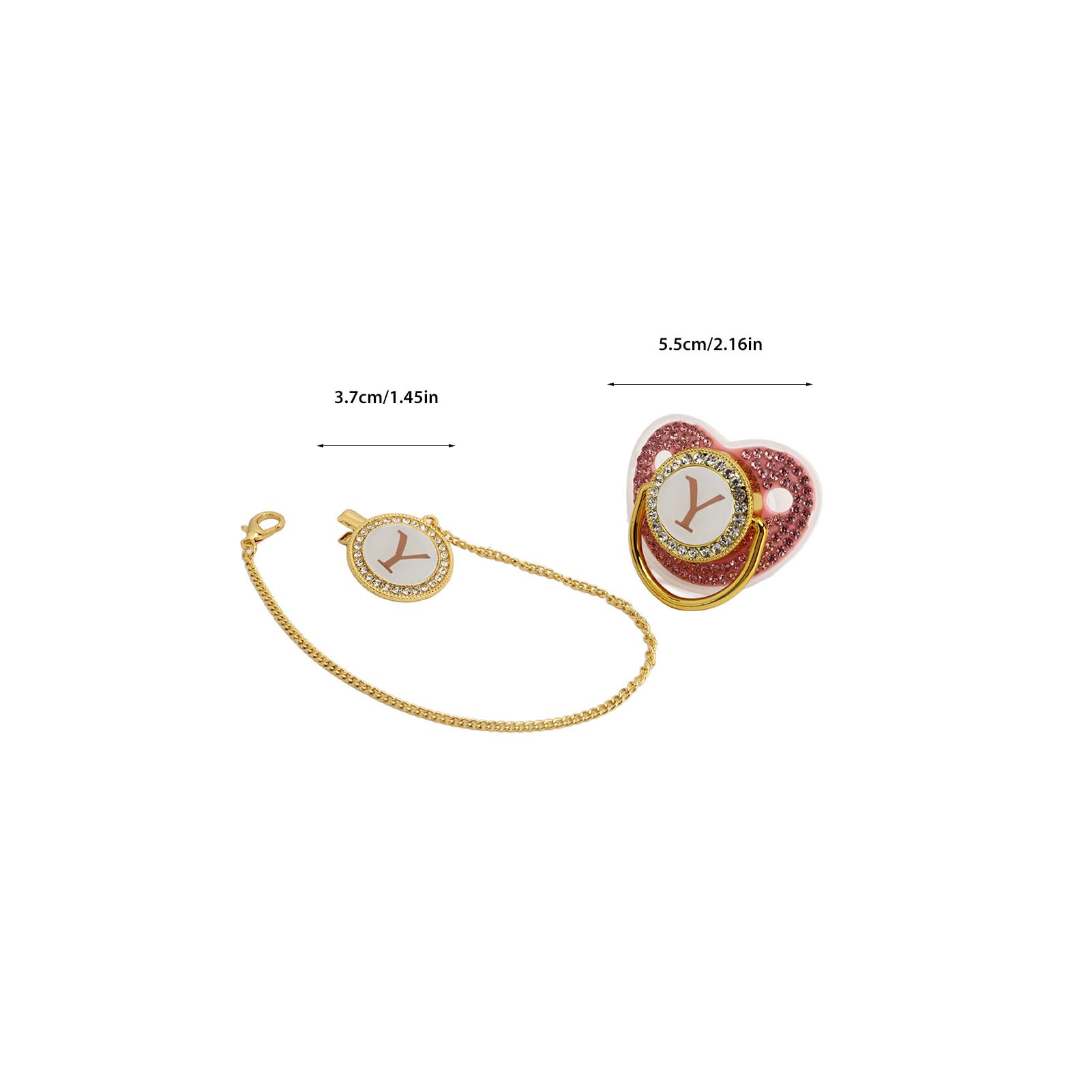 Personalisiert Goldener Baby-Schnuller Mit Buchstabe – Aus Silikon & PP, Für 6-18 Monate, Ergonomisch & Leicht Zu Reinigen