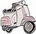 Métal Émail Badge à épingle broche Vespa (Rose et Blanc)