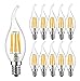 RANBOO Lampadina LED Candela Fiamma E14 6W Equivalenti a 60W Bianco Caldo 2700K 600LM Forma a Candela C35 Non Dimmerabile Vetro 10-Pack