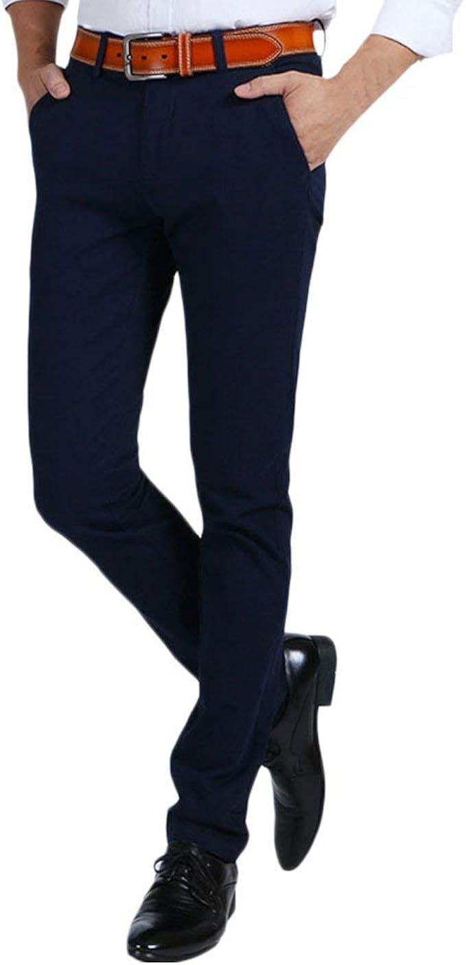 HX fashion Spring Men's Cotton Stretch Trousers Casual Pants Breathable