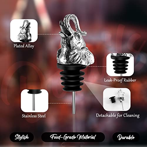 Elephant Wine Pourer For Wine Bottles, Alloy Animal Bar Liquor Bottle Pourer Stainless Steel Liquor Pour Spout For Liquor Bottles, Speed Pourer Wine Areator Spout Bottle Pourer For Alcohol #TOP3