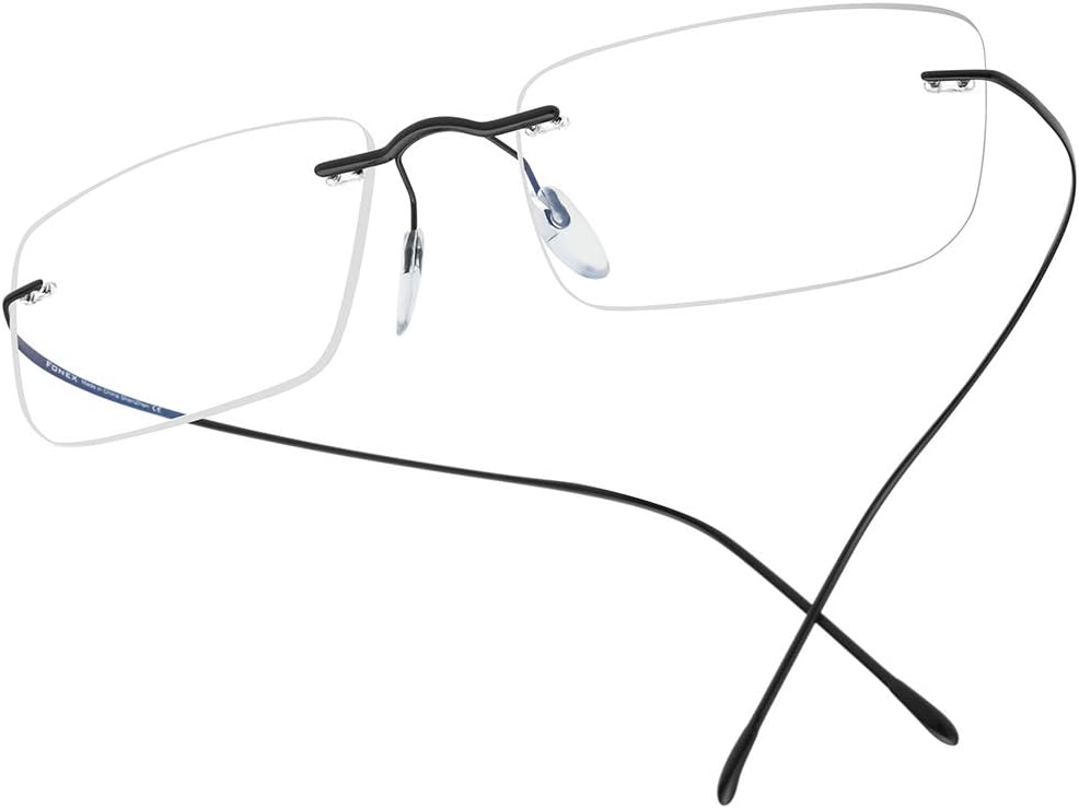 Titanium Glasses Frame,Rimless Frameless Optical Eyewear Eyeglasses for Men and Women F85634