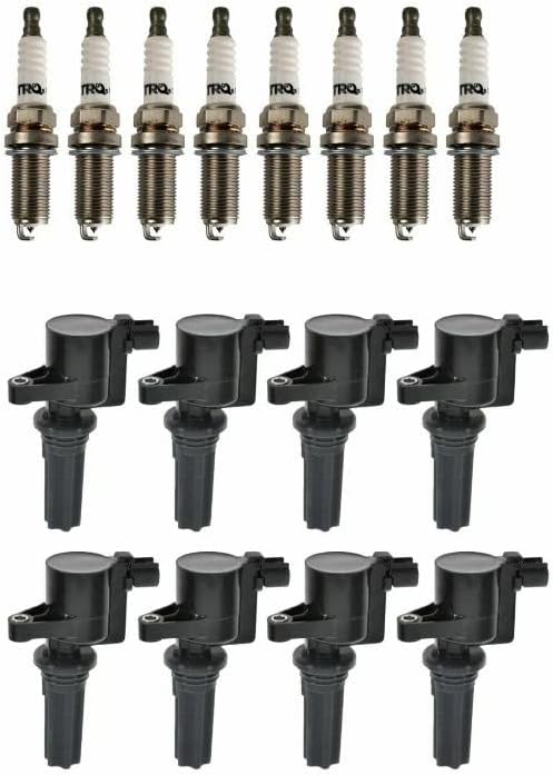 Ignition Coil & Iridium Spark Plug Kit Set Compatible with Ford Lincoln V8