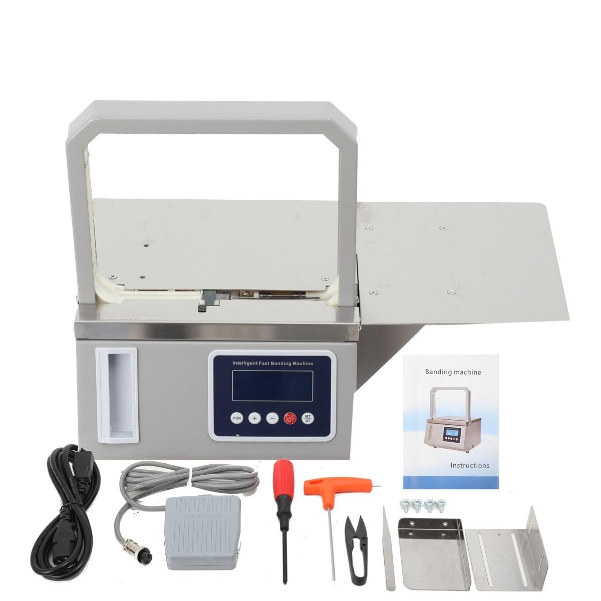 Senodon One Color Automatic Strapping Machine, Desktop Opp Tape Bundling Machine With Photoelectric Induction, 1.5S Fast Binding, Adjustable 5-50N Tension For Supermarket, Vegetables, And Stationery