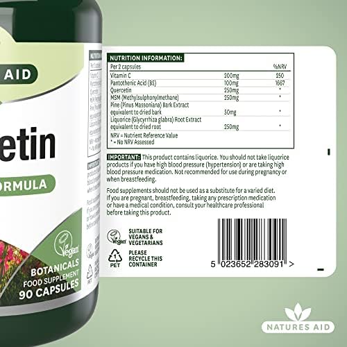 Natures Aid Quercetin Formula - Pack of 90 Capsules