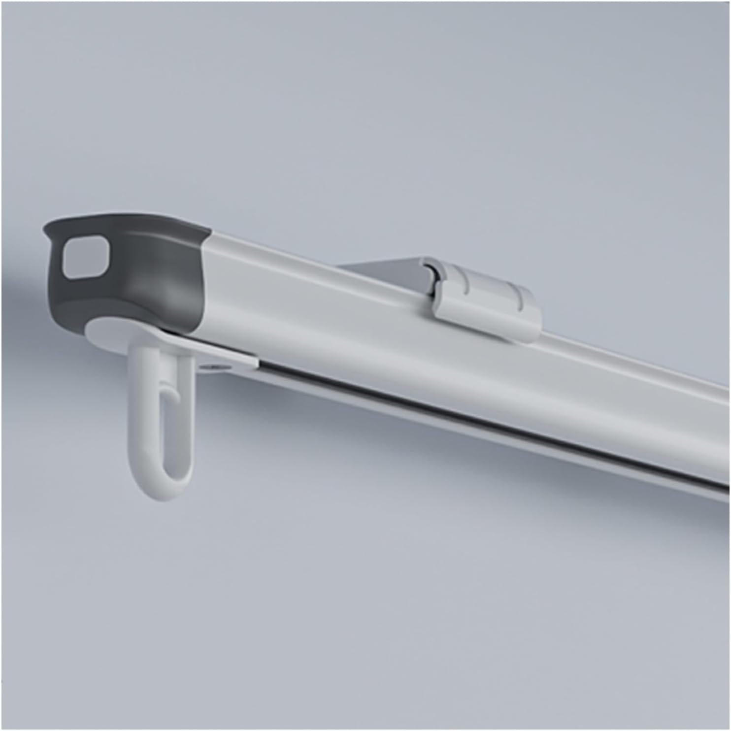 Retractable Curtain Track Aluminium Window Rail Universal Silent Pulley 360°Rotation ABS Seal Electrophoresis Process Wall Mounted Wall Slide for Home Decoration Rod(2.8-4.9ft)