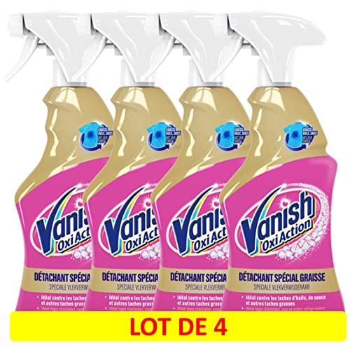 Détachant Textile Avant Lavage Vanish Pistolet Spécial Graisse ultra efficace en lot de 4