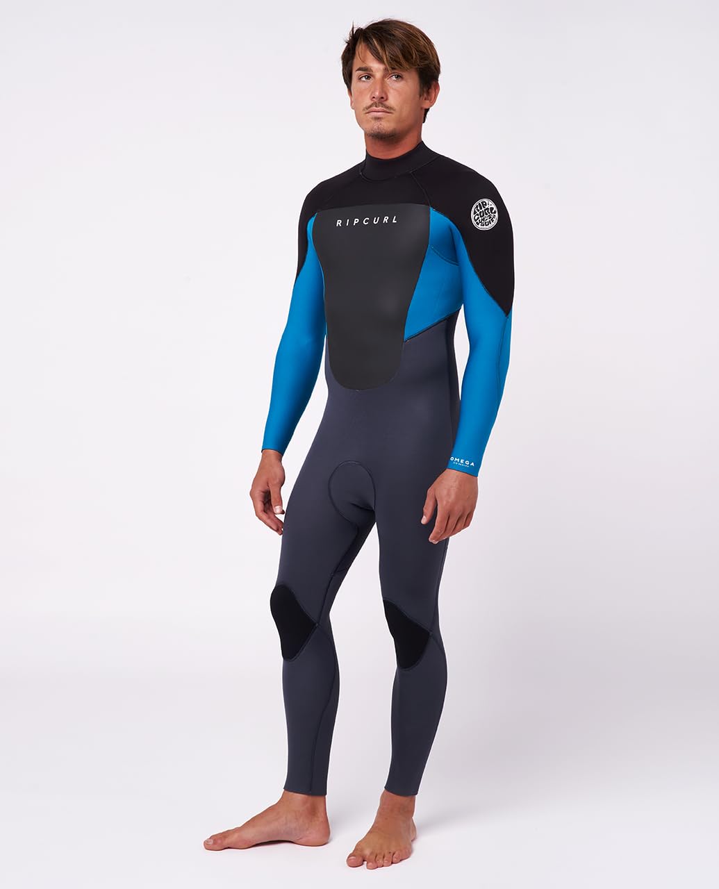 RIP CURL - Combinaison de Surf Omega 3/2 mm Zip Dos - Neoprene Extensible et Coutures renforcées, idéale pour température d’Eau Entre 15 et 18°C